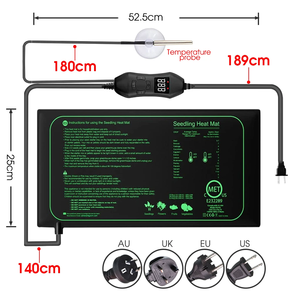 50W EU-US/Royaume-Uni/AU Therm - Seedling Heat Mat avis et prix
